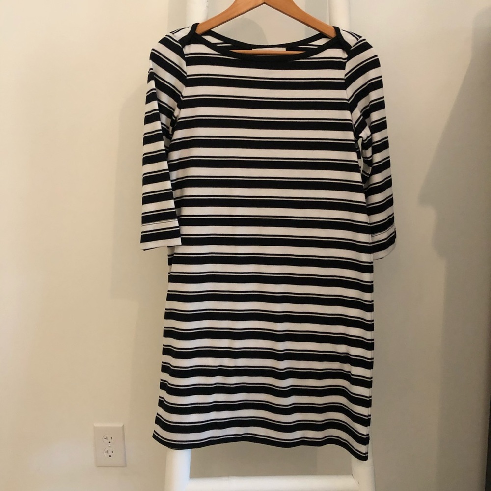LOFT black and white boatneck dress - Picture 3 of 8